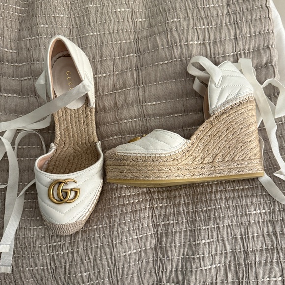 Gucci Marmont Espadrille Wedges - Picture 1 of 4